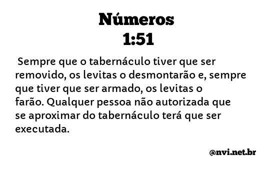 NÚMEROS 1:51 NVI NOVA VERSÃO INTERNACIONAL