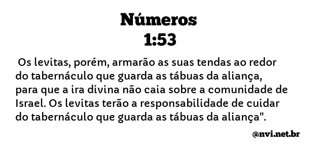 NÚMEROS 1:53 NVI NOVA VERSÃO INTERNACIONAL