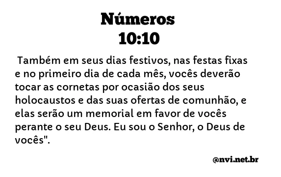 NÚMEROS 10:10 NVI NOVA VERSÃO INTERNACIONAL