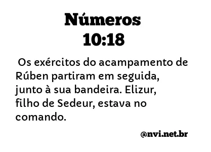 NÚMEROS 10:18 NVI NOVA VERSÃO INTERNACIONAL