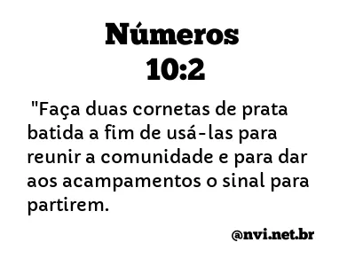 NÚMEROS 10:2 NVI NOVA VERSÃO INTERNACIONAL