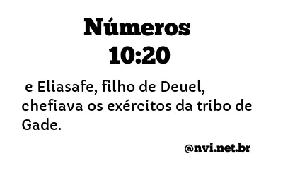 NÚMEROS 10:20 NVI NOVA VERSÃO INTERNACIONAL