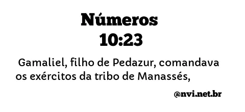 NÚMEROS 10:23 NVI NOVA VERSÃO INTERNACIONAL