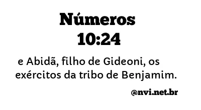 NÚMEROS 10:24 NVI NOVA VERSÃO INTERNACIONAL