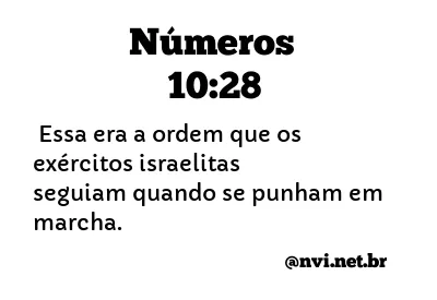 NÚMEROS 10:28 NVI NOVA VERSÃO INTERNACIONAL