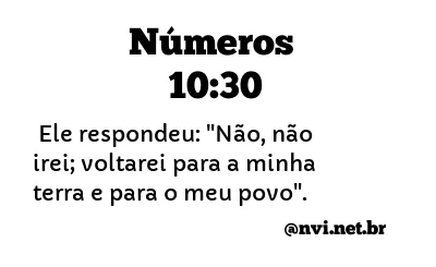 NÚMEROS 10:30 NVI NOVA VERSÃO INTERNACIONAL