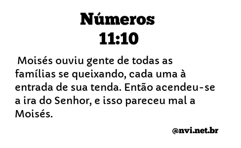 NÚMEROS 11:10 NVI NOVA VERSÃO INTERNACIONAL