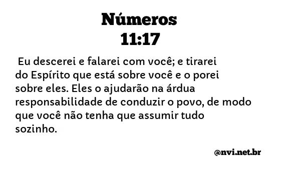 NÚMEROS 11:17 NVI NOVA VERSÃO INTERNACIONAL