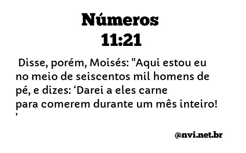 NÚMEROS 11:21 NVI NOVA VERSÃO INTERNACIONAL