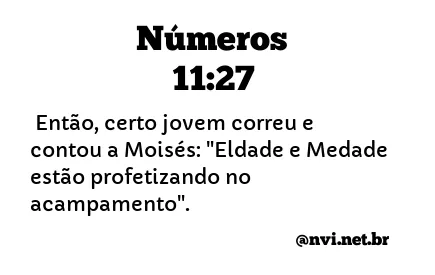 NÚMEROS 11:27 NVI NOVA VERSÃO INTERNACIONAL