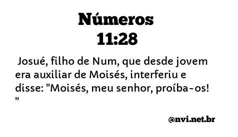 NÚMEROS 11:28 NVI NOVA VERSÃO INTERNACIONAL