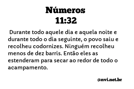 NÚMEROS 11:32 NVI NOVA VERSÃO INTERNACIONAL