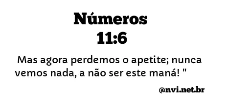 NÚMEROS 11:6 NVI NOVA VERSÃO INTERNACIONAL