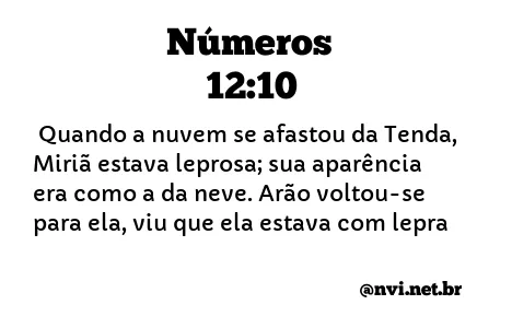 NÚMEROS 12:10 NVI NOVA VERSÃO INTERNACIONAL