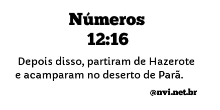 NÚMEROS 12:16 NVI NOVA VERSÃO INTERNACIONAL