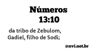 NÚMEROS 13:10 NVI NOVA VERSÃO INTERNACIONAL