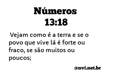 NÚMEROS 13:18 NVI NOVA VERSÃO INTERNACIONAL