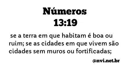 NÚMEROS 13:19 NVI NOVA VERSÃO INTERNACIONAL