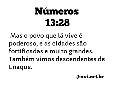 NÚMEROS 13:28 NVI NOVA VERSÃO INTERNACIONAL