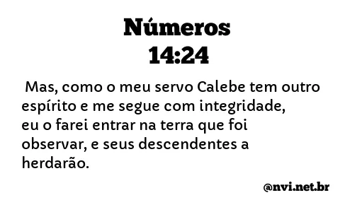 NÚMEROS 14:24 NVI NOVA VERSÃO INTERNACIONAL