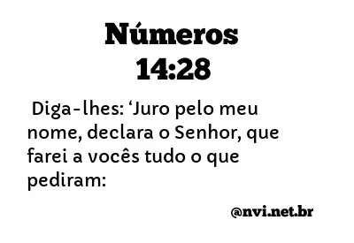 NÚMEROS 14:28 NVI NOVA VERSÃO INTERNACIONAL