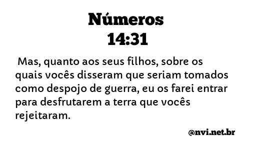 NÚMEROS 14:31 NVI NOVA VERSÃO INTERNACIONAL