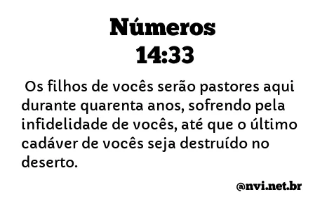 NÚMEROS 14:33 NVI NOVA VERSÃO INTERNACIONAL