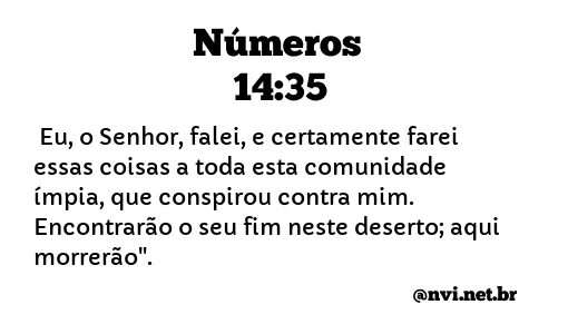 NÚMEROS 14:35 NVI NOVA VERSÃO INTERNACIONAL