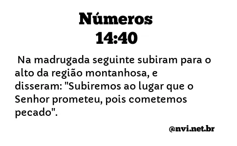 NÚMEROS 14:40 NVI NOVA VERSÃO INTERNACIONAL