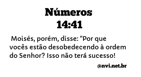 NÚMEROS 14:41 NVI NOVA VERSÃO INTERNACIONAL