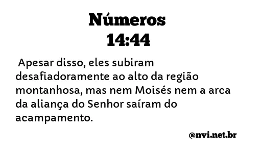 NÚMEROS 14:44 NVI NOVA VERSÃO INTERNACIONAL