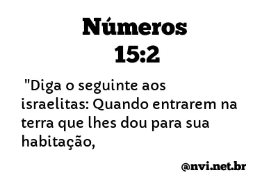 NÚMEROS 15:2 NVI NOVA VERSÃO INTERNACIONAL