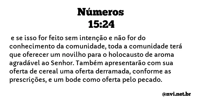 NÚMEROS 15:24 NVI NOVA VERSÃO INTERNACIONAL