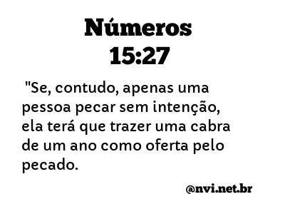 NÚMEROS 15:27 NVI NOVA VERSÃO INTERNACIONAL