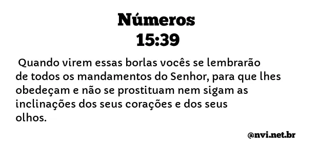 NÚMEROS 15:39 NVI NOVA VERSÃO INTERNACIONAL