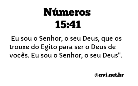 NÚMEROS 15:41 NVI NOVA VERSÃO INTERNACIONAL