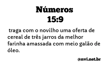 NÚMEROS 15:9 NVI NOVA VERSÃO INTERNACIONAL