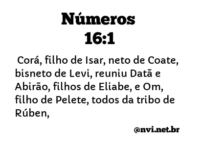 NÚMEROS 16:1 NVI NOVA VERSÃO INTERNACIONAL