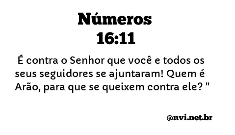 NÚMEROS 16:11 NVI NOVA VERSÃO INTERNACIONAL