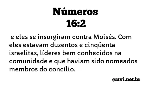 NÚMEROS 16:2 NVI NOVA VERSÃO INTERNACIONAL