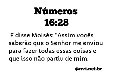 NÚMEROS 16:28 NVI NOVA VERSÃO INTERNACIONAL