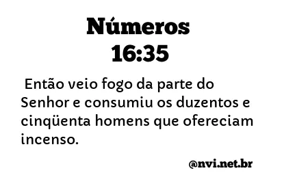 NÚMEROS 16:35 NVI NOVA VERSÃO INTERNACIONAL