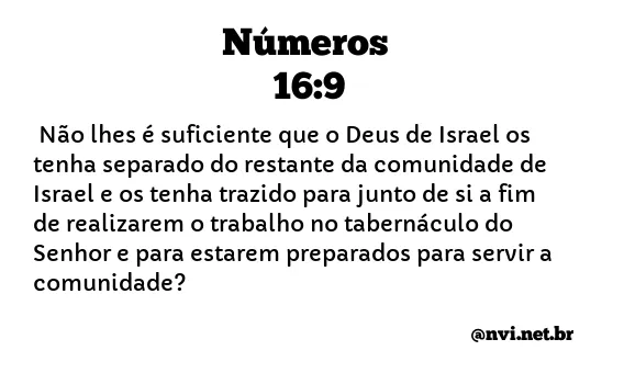 NÚMEROS 16:9 NVI NOVA VERSÃO INTERNACIONAL