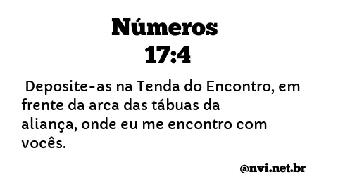 NÚMEROS 17:4 NVI NOVA VERSÃO INTERNACIONAL