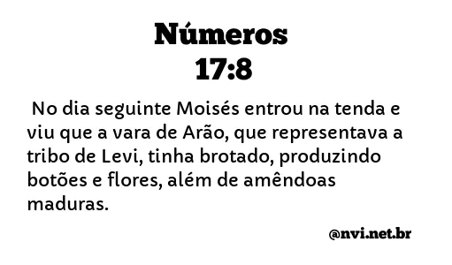 NÚMEROS 17:8 NVI NOVA VERSÃO INTERNACIONAL