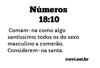 NÚMEROS 18:10 NVI NOVA VERSÃO INTERNACIONAL