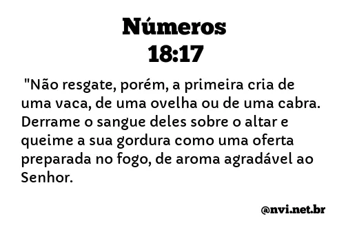 NÚMEROS 18:17 NVI NOVA VERSÃO INTERNACIONAL