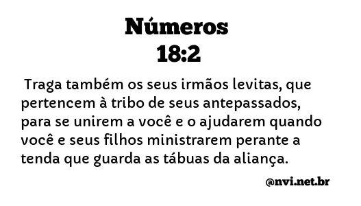 NÚMEROS 18:2 NVI NOVA VERSÃO INTERNACIONAL