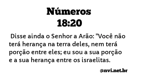 NÚMEROS 18:20 NVI NOVA VERSÃO INTERNACIONAL