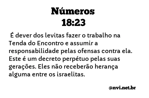 NÚMEROS 18:23 NVI NOVA VERSÃO INTERNACIONAL